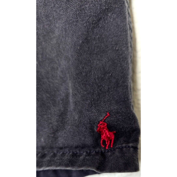 Vintage Polo Ralph Lauren Mens Chino Shorts Large Gray Blue Cotton Elastic Waist - Picture 4 of 16